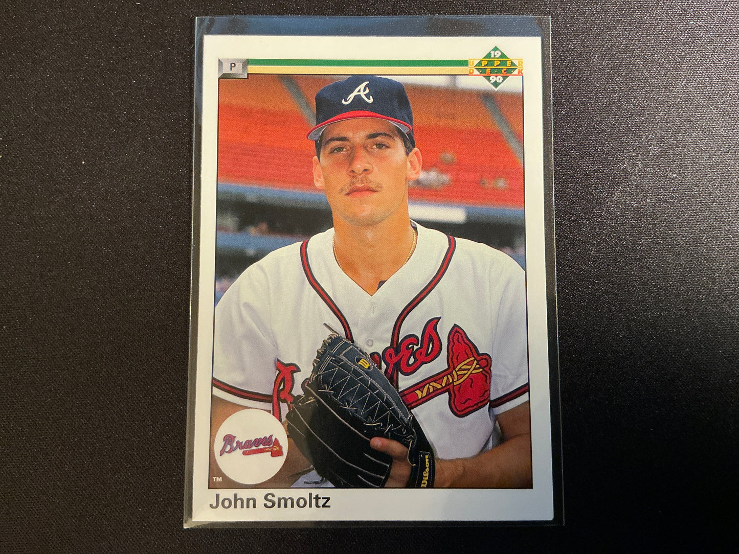 Tarjeta de John Smoltz Upper Deck n.° 535 de 1990