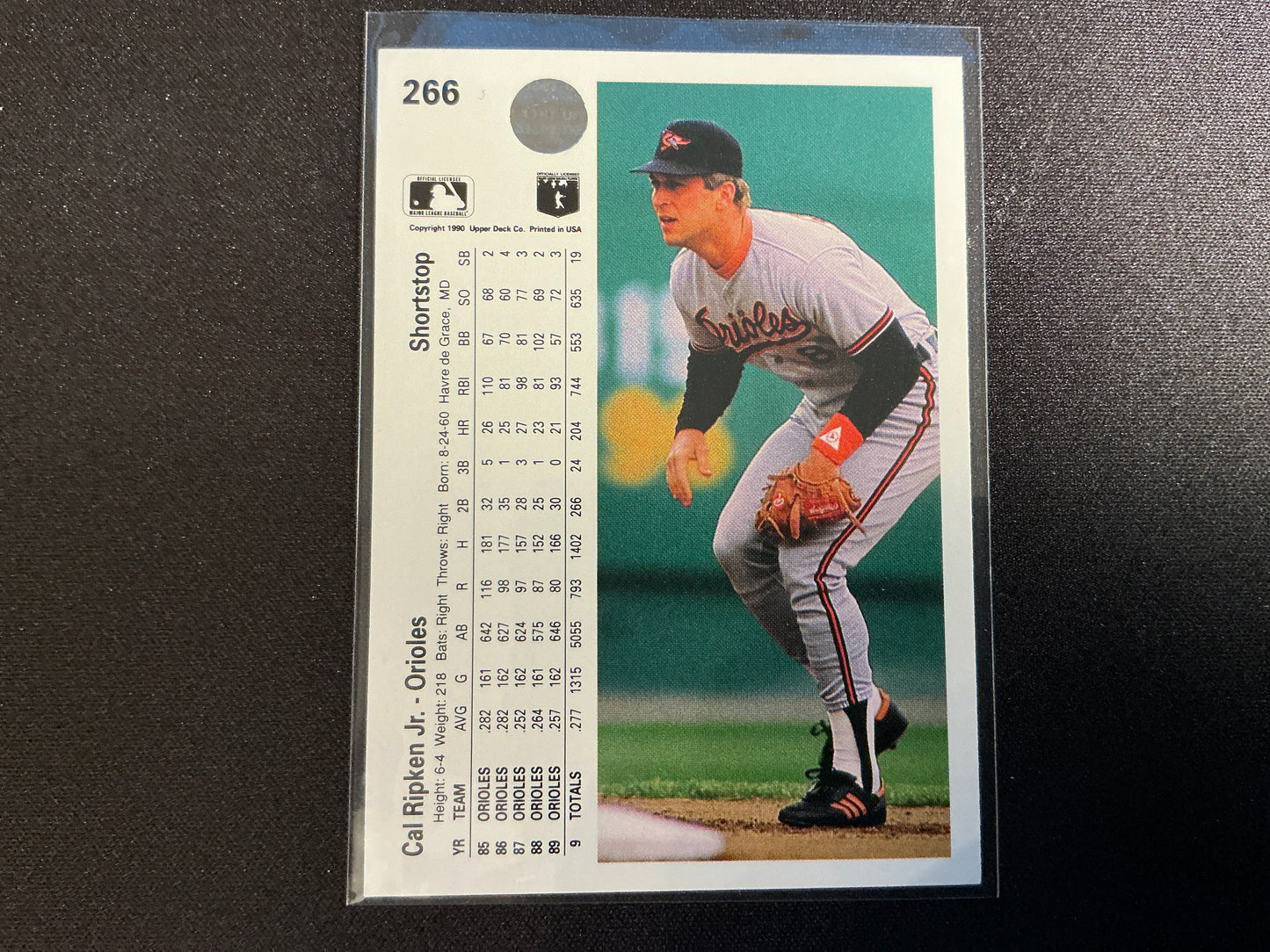 Tarjeta de Cal Ripken Jr. n.° 266 de Upper Deck de 1990