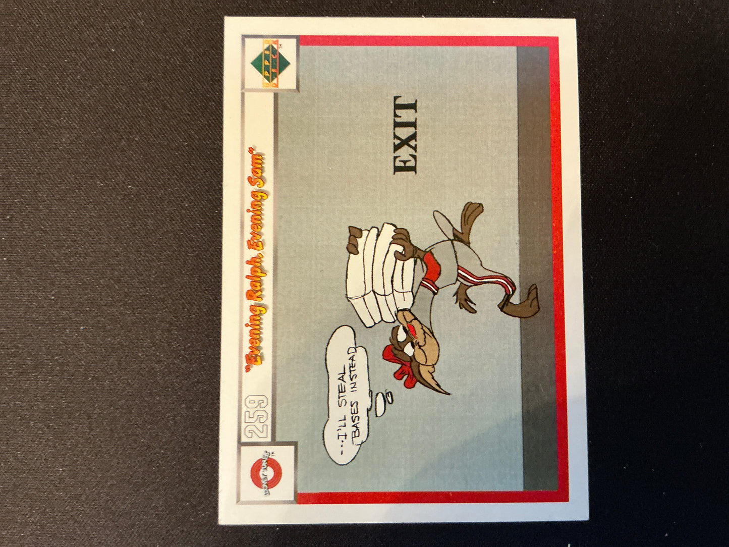 Tarjeta Upper Deck Comic Ball n.° 259/262 de 1990: Ralph el Bueno, Sam el Bueno