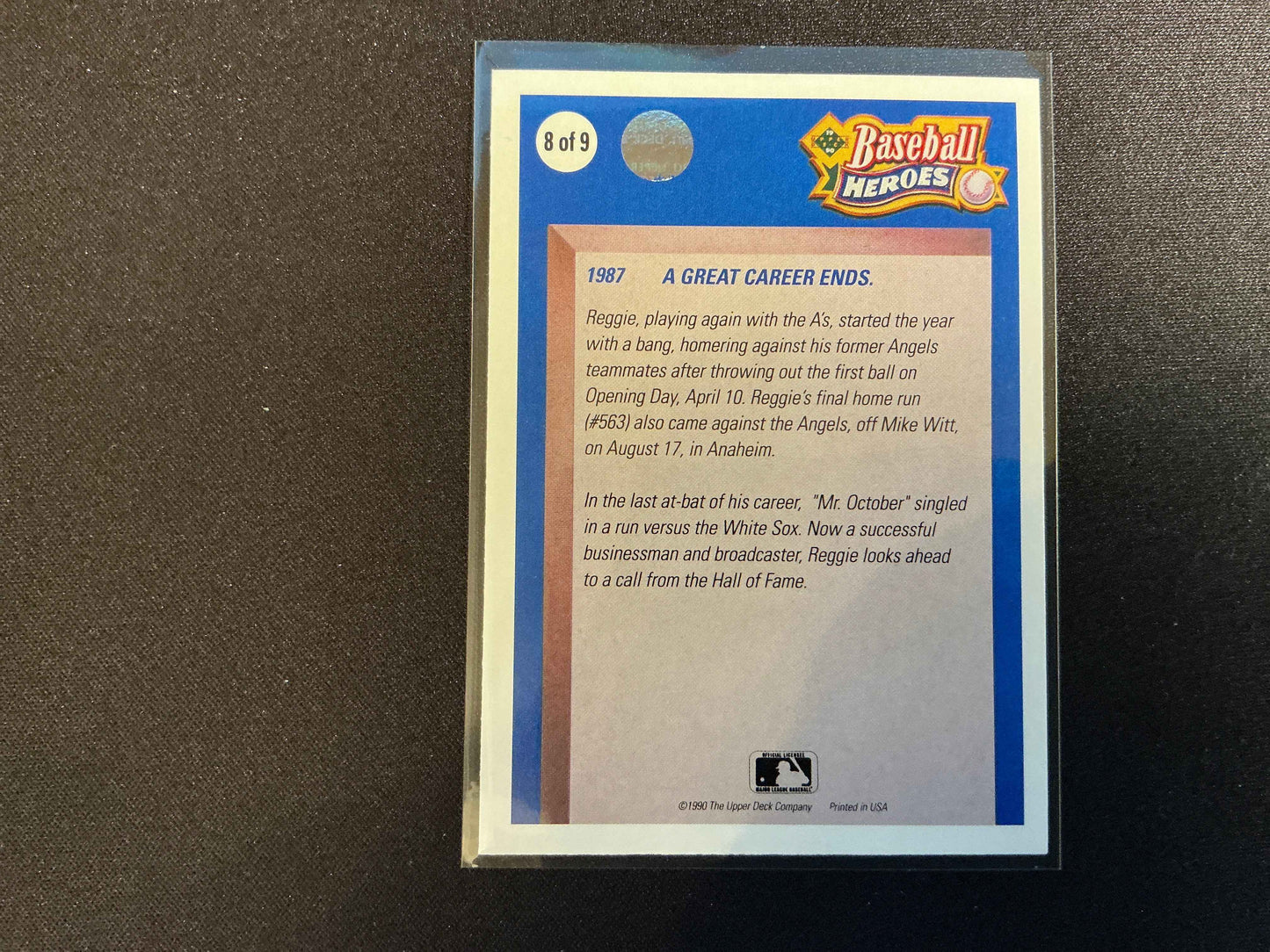 1990 Upper Deck Jackson Heroes Reggie Jackson Card