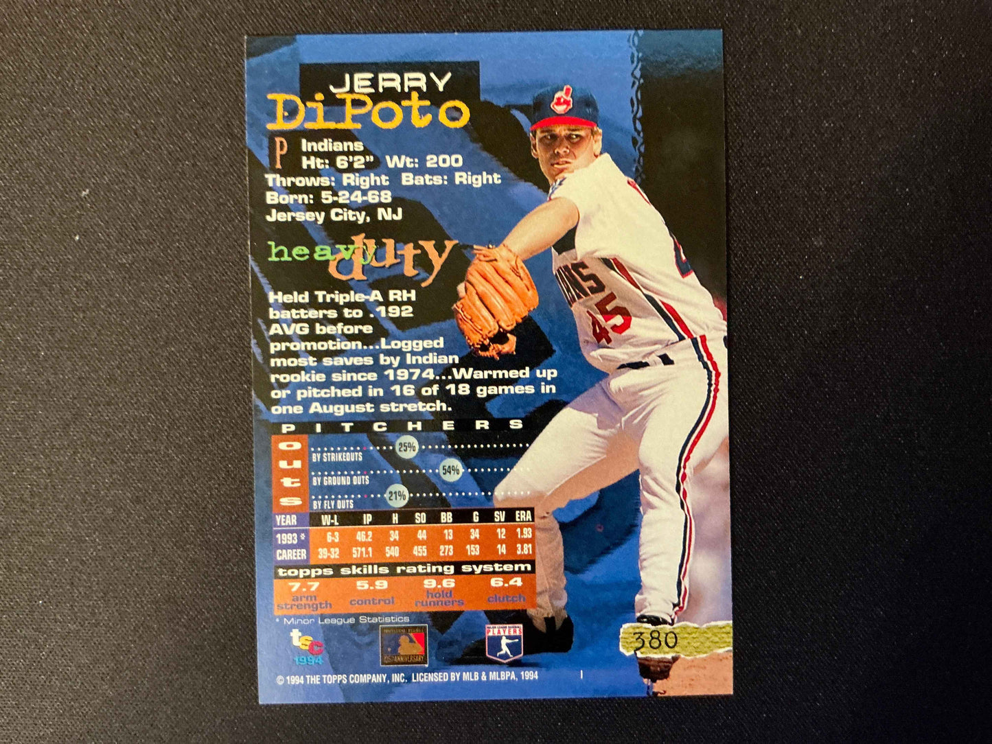 1994 Topps Stadium Club Golden Rainbow #380 Jerry DiPoto Card