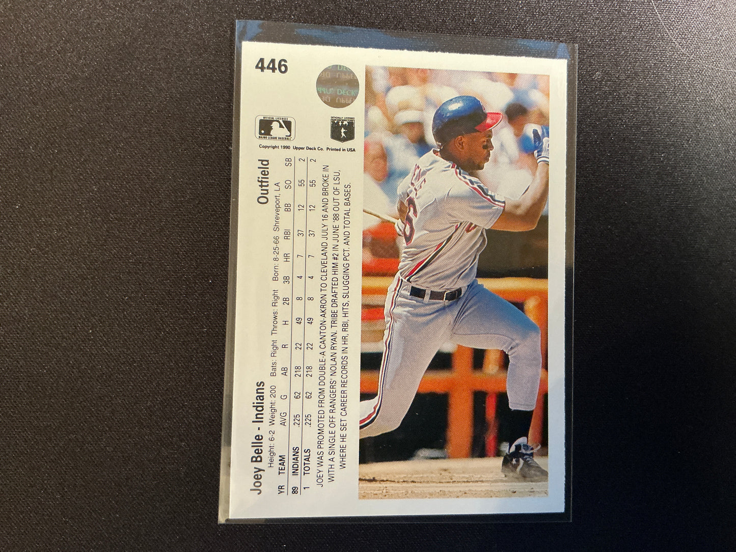 Tarjeta Joey Belle n.° 446 de Upper Deck de 1990
