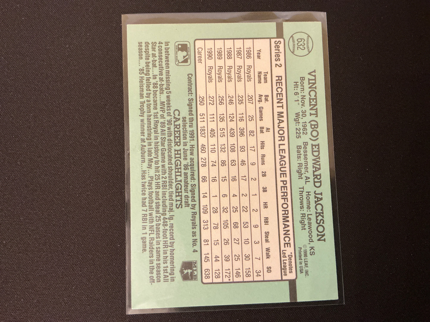 1991 Donruss #632 Bo Jackson Card