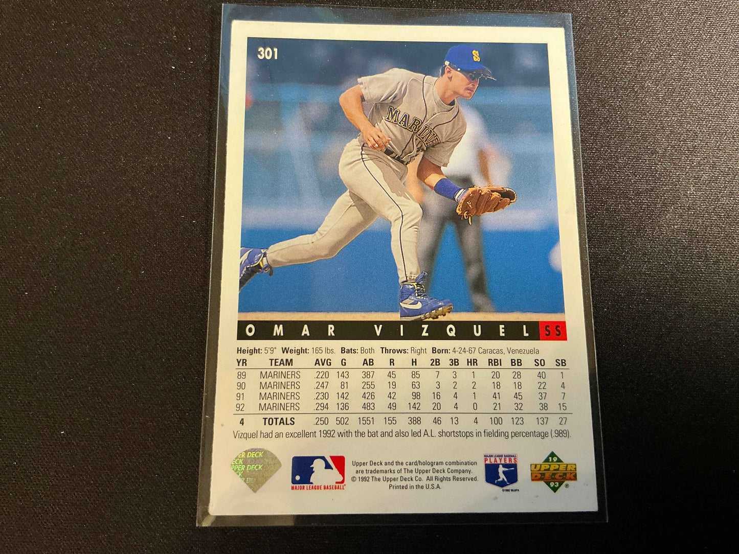 1993 Upper Deck #301 Omar Vizquel Card
