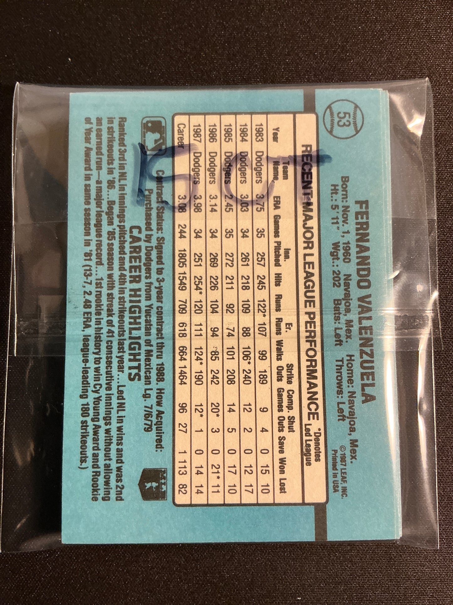 1988 Donruss #53 Fernando Valenzuela 16 Ct Multiple Cards