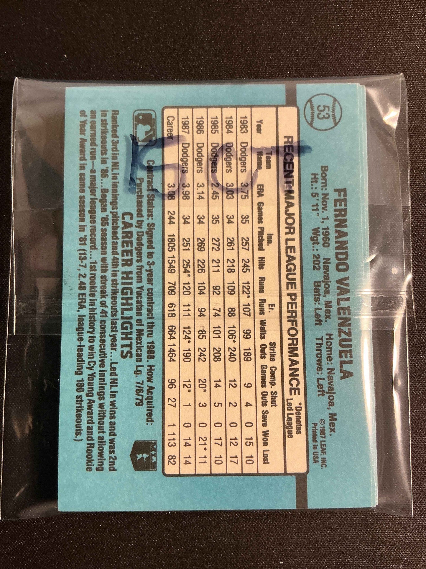 1988 Donruss #53 Fernando Valenzuela 16 Ct Multiple Cards