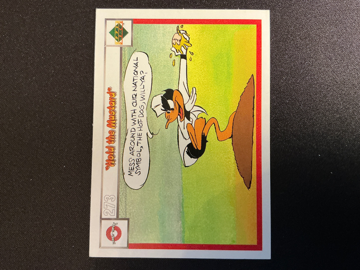Tarjeta de béisbol con trucos y mostaza de Upper Deck Comic Ball n.° 273/288 de 1990