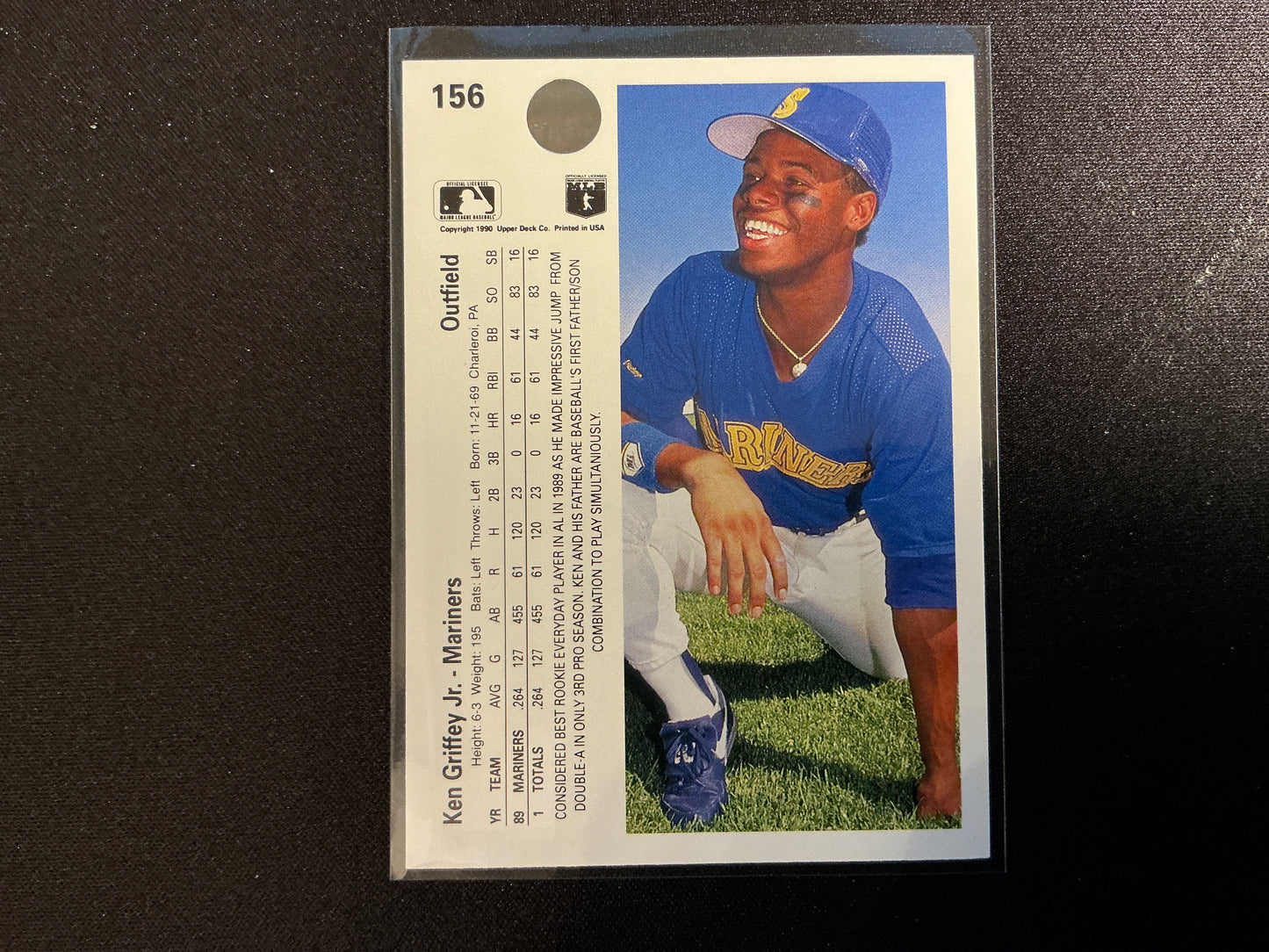 Tarjeta de Ken Griffey, Jr. Upper Deck n.° 156 de 1990