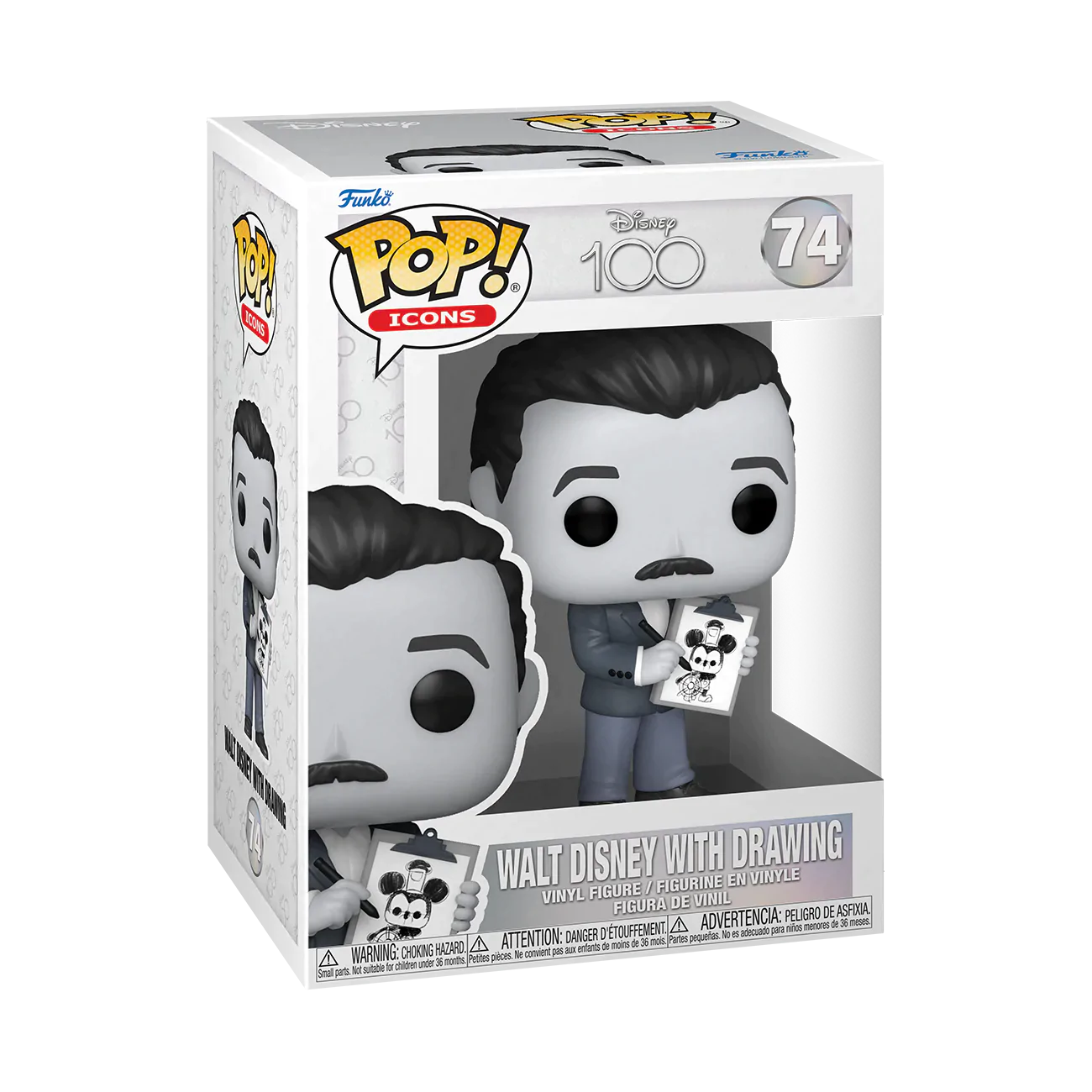 Funko Pop! Icons: Disney 100th - Walt Disney with Drawing Protected by an UltraPro SemiRigid Storage Case - Scharf Enterprises, LLC