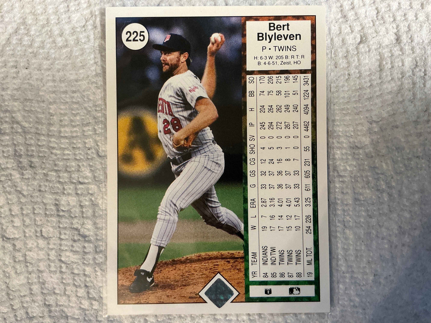 1989 Upper Deck #225 Bert Blyleven Card