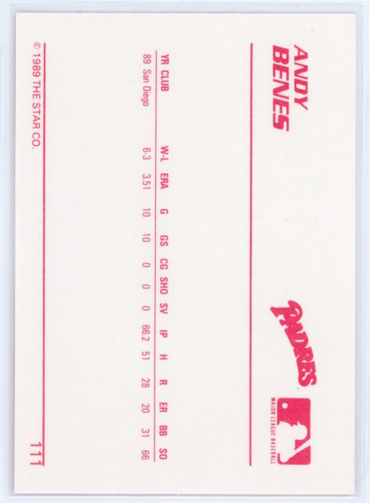 1989 Star #111 Andy Benes Card