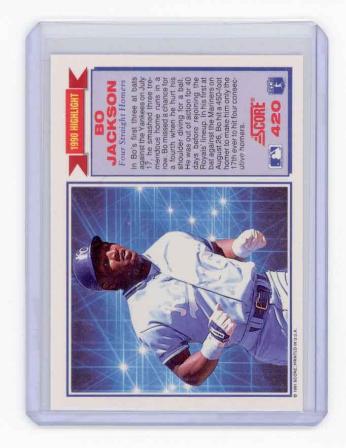 1991 Score #420 Bo Jackson Highlight (HL) Card