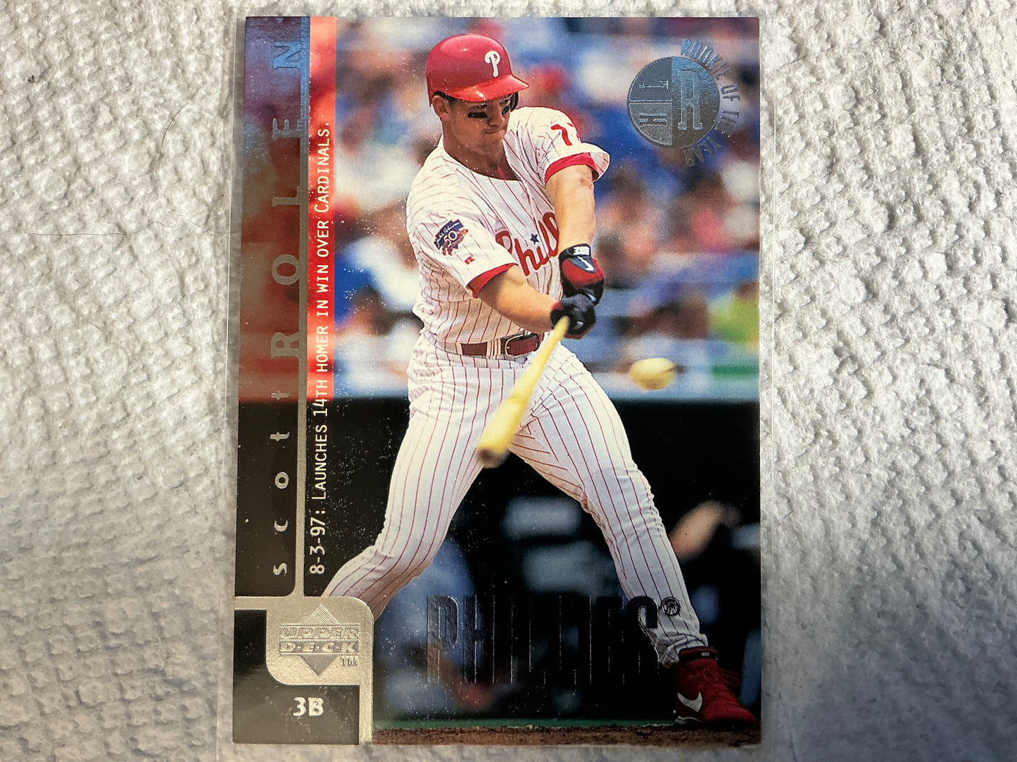 Tarjeta de Novato del Año de Scott Rolen n.° 479 de Upper Deck de 1998