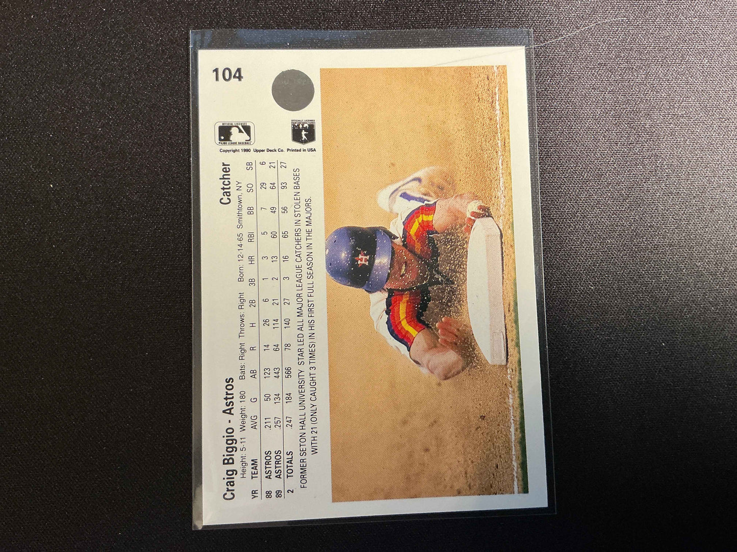 1990 Upper Deck #104 Craig Biggio Card