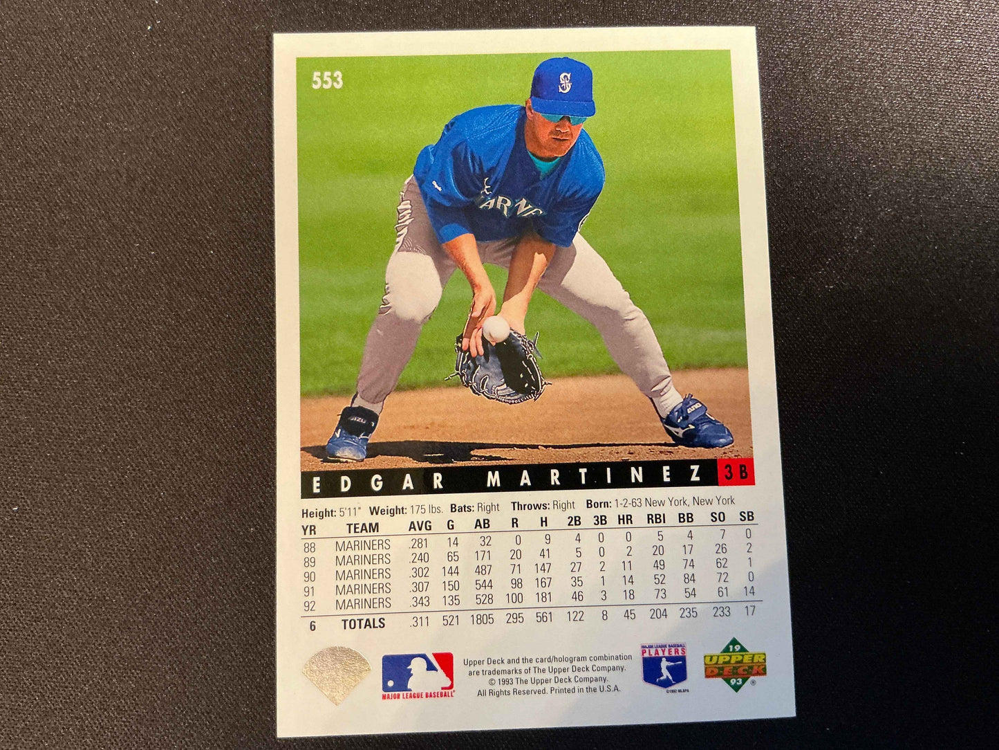 1993 Upper Deck #553 Edgar Martinez Card