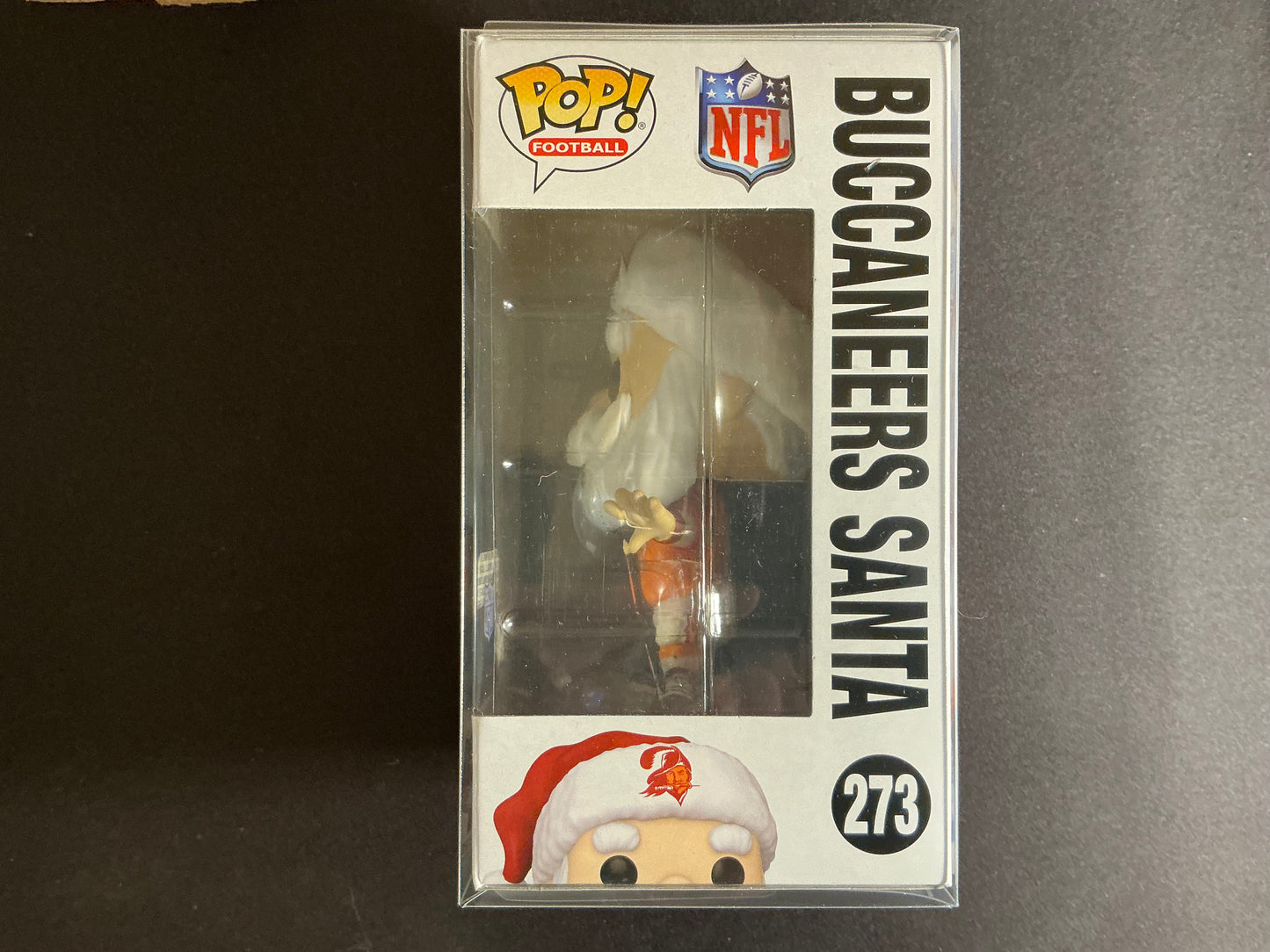 Tampa Bay Buccaneers Santa Claus # 273 Funko Pop! in a Semi-Rigid Protective Case from UltraPro