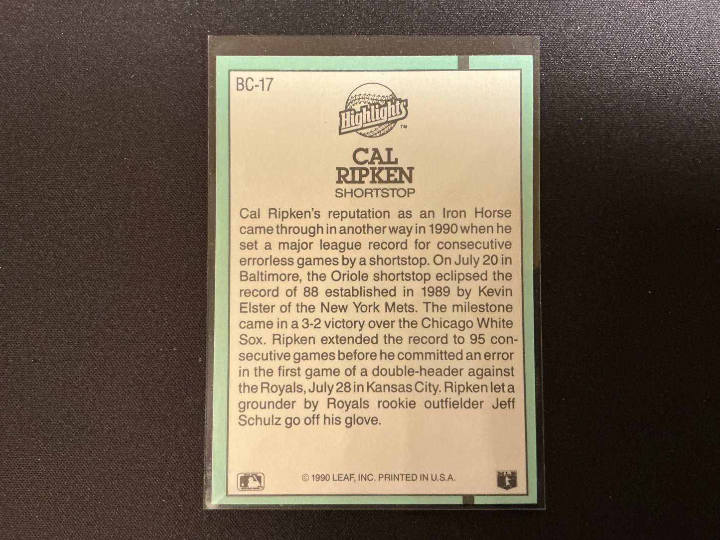 1991 Donruss MVPs #BC-17 Cal Ripken Jr Card