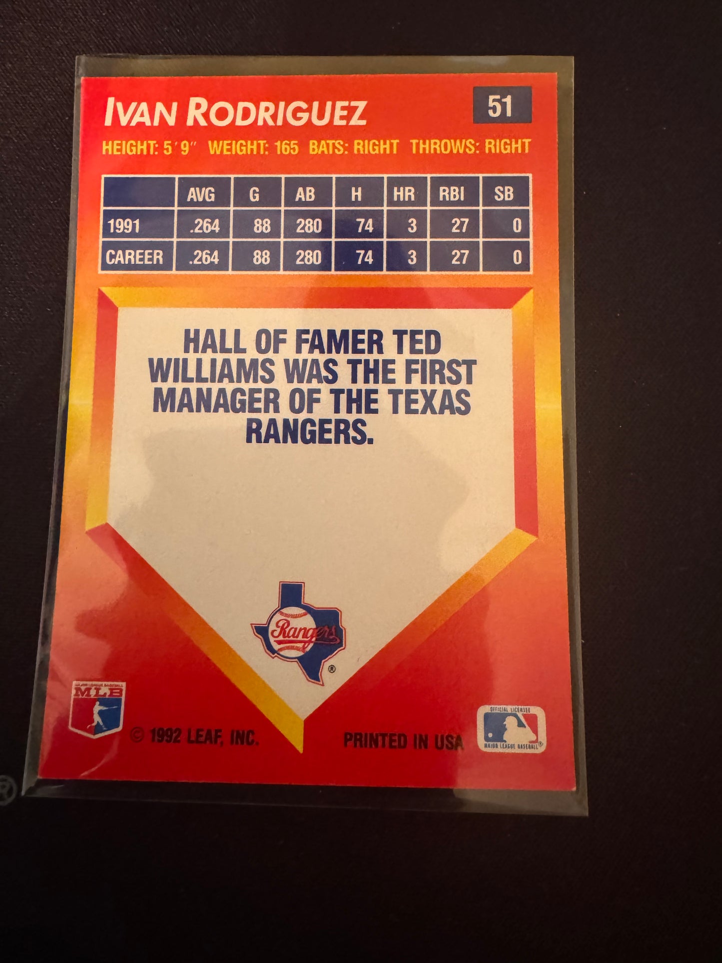 1992 Donruss Triple Play #51 Ivan Rodriguez Card