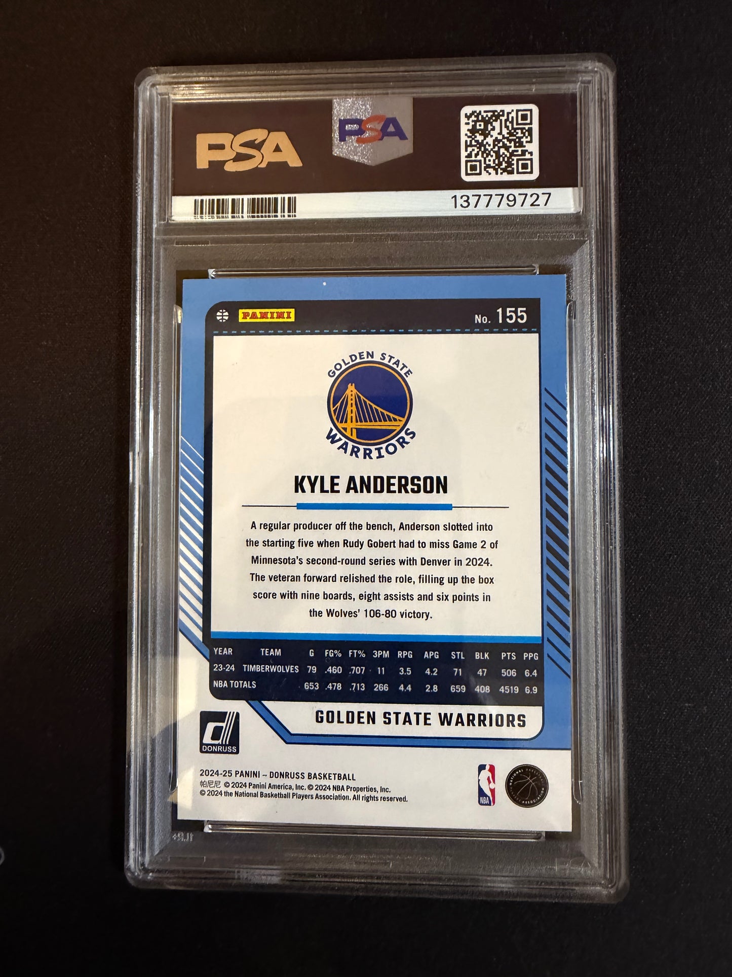 2024 Donruss #155 Kyle Anderson Wedges PSA 9.0 Mint Golden State Warriors Card