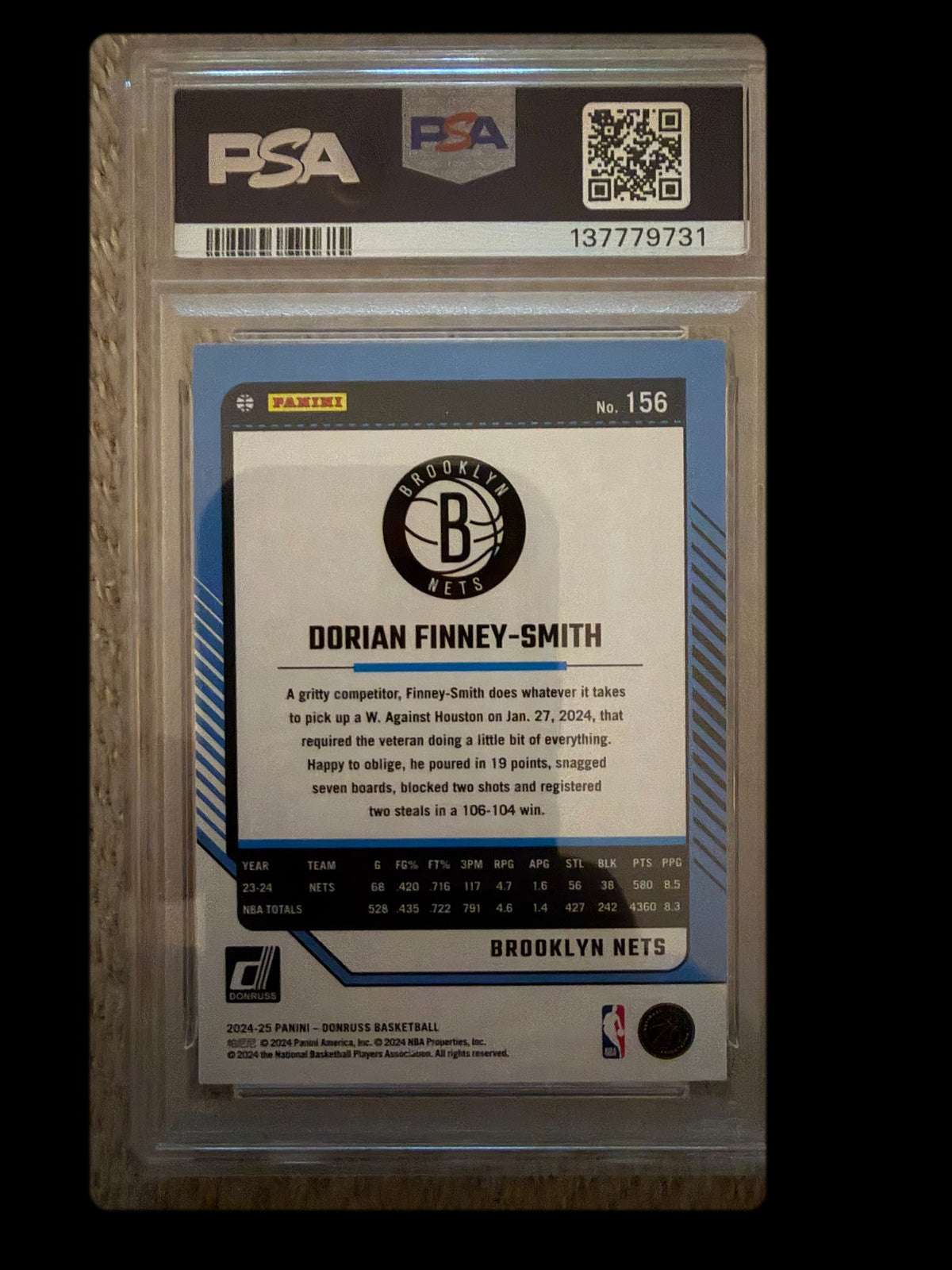 Dorian Finney-Smith PSA 8 back