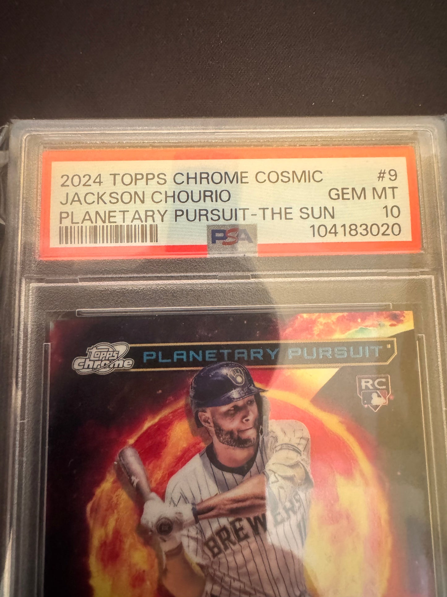 2024 Topps Chrome Cosmic The Sun Jackson Chourio PSA 10