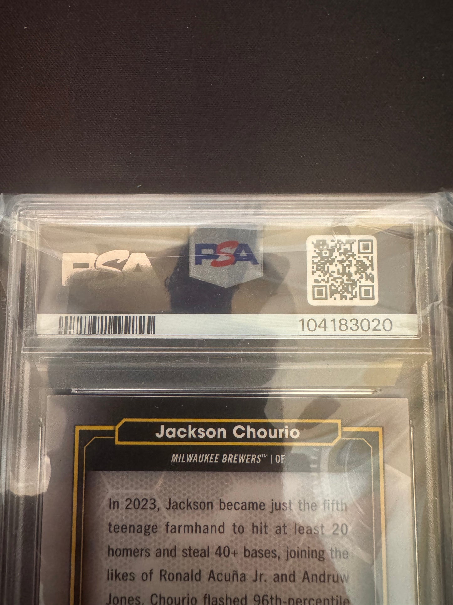 2024 Topps Chrome Cosmic The Sun Jackson Chourio PSA 10