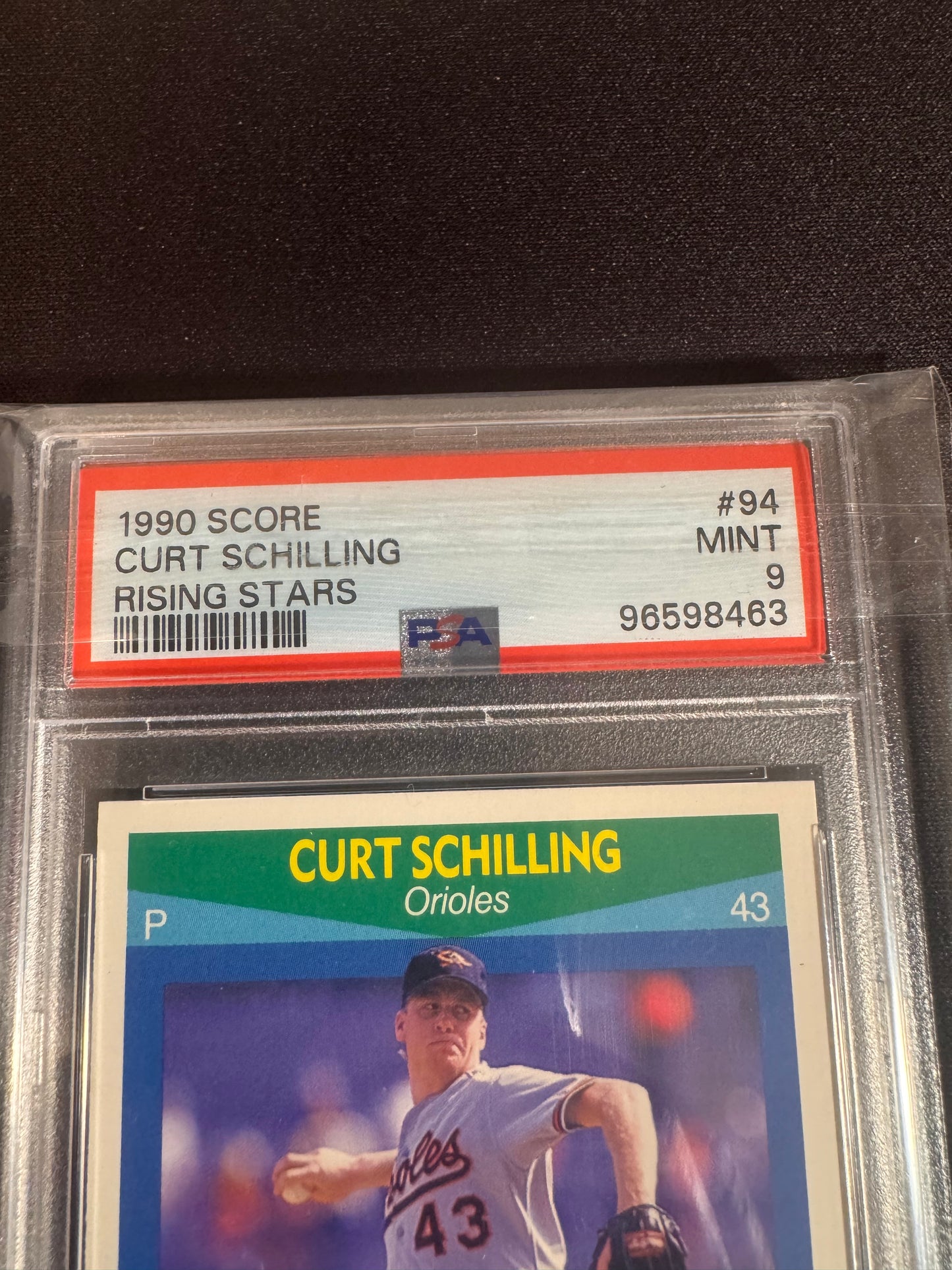 1990 Score Curt Schilling Rising Stars PSA 9 RC Rookie Card