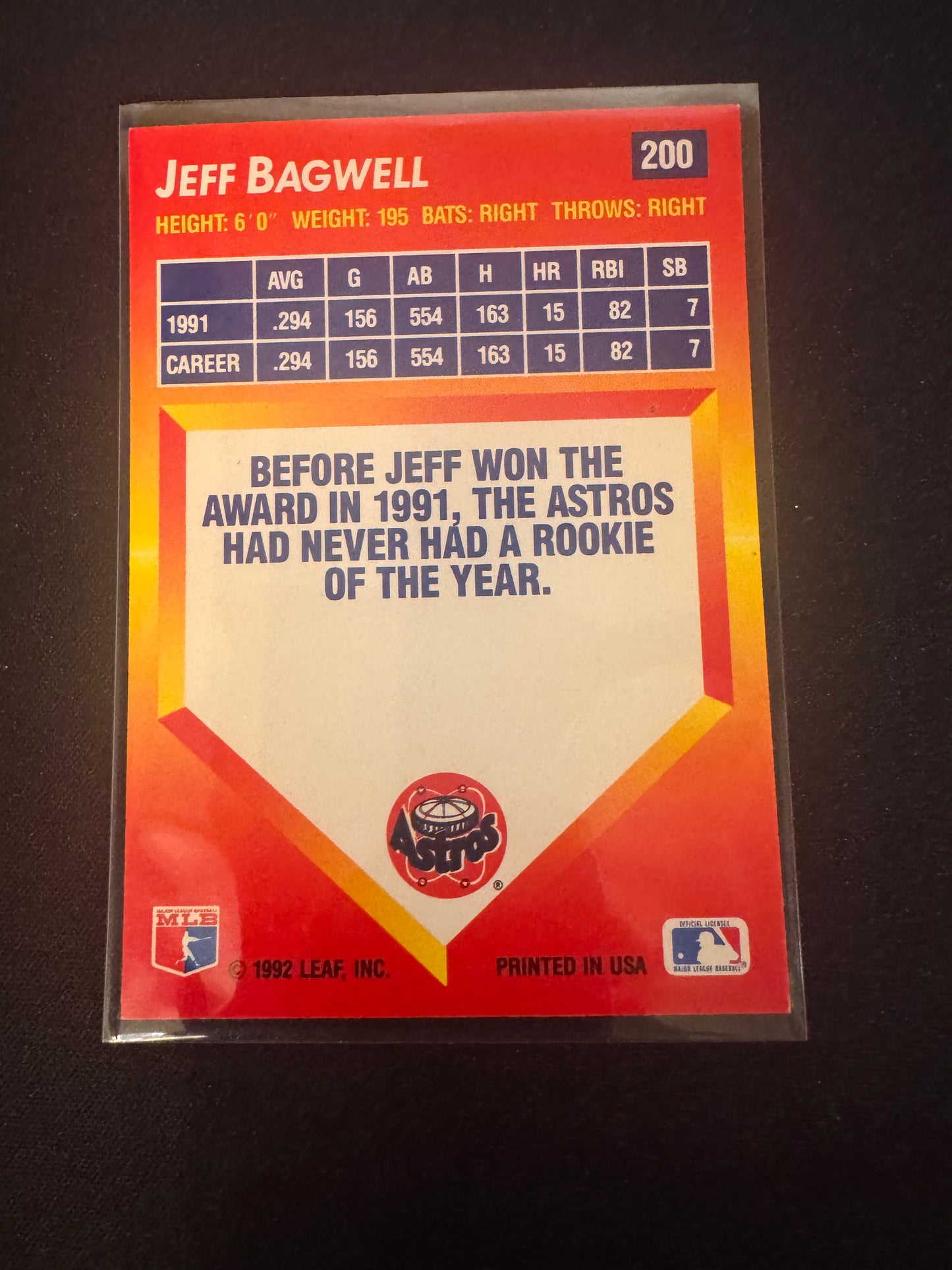 1992 Donruss Triple Play #200 Jeff Bagwell Card