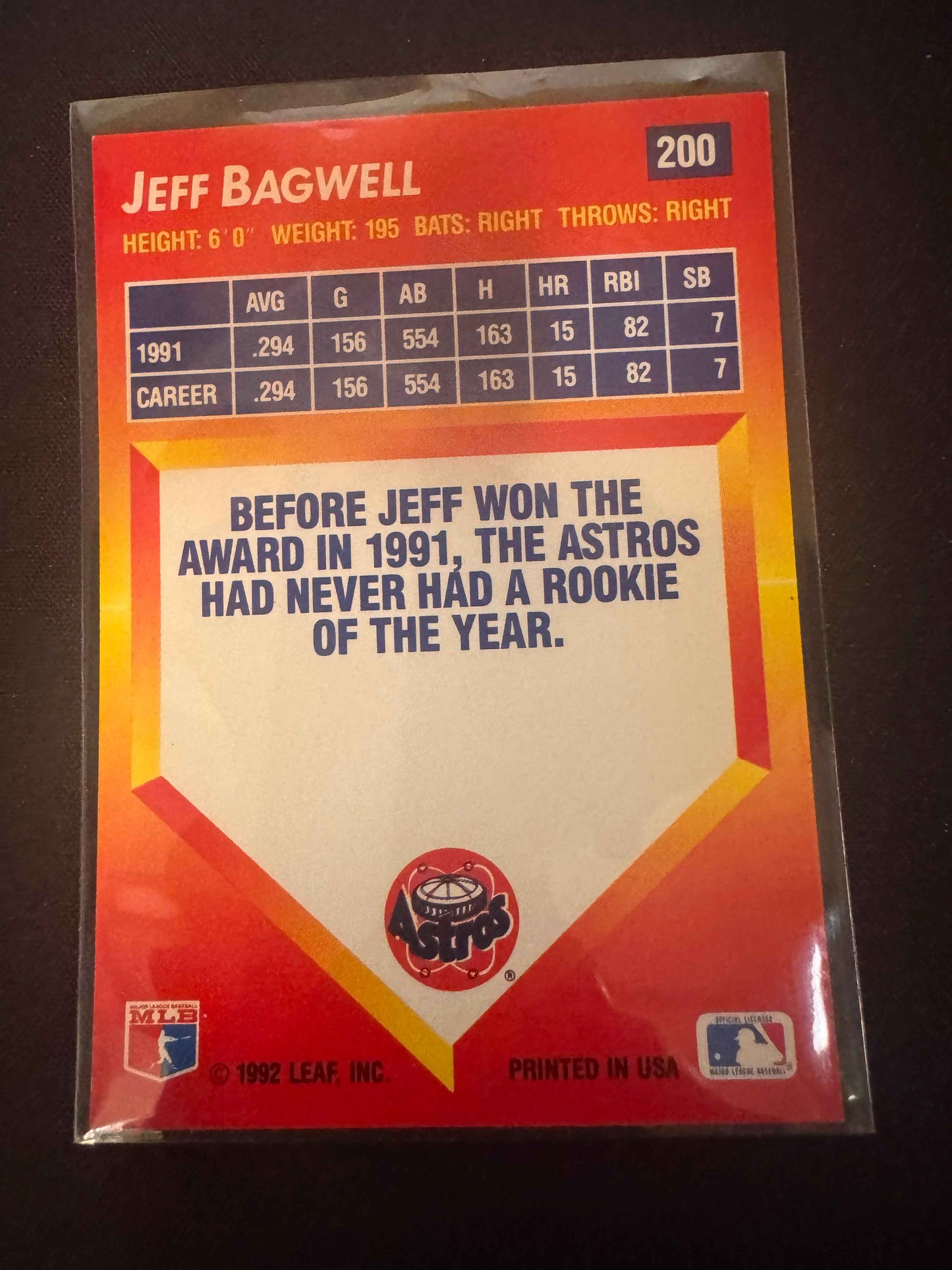1992 Donruss Triple Play #200 Jeff Bagwell Card