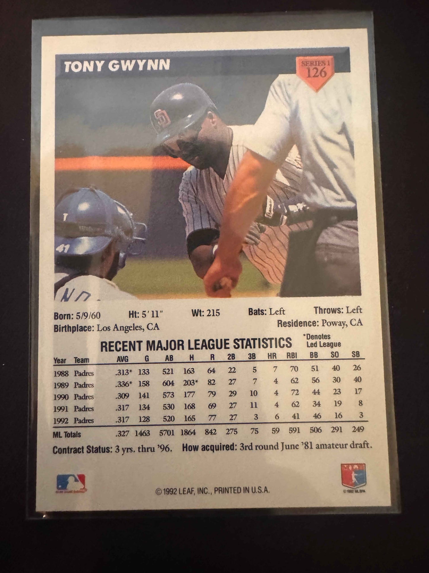 1993 Donruss #126 Tony Gwynn Card