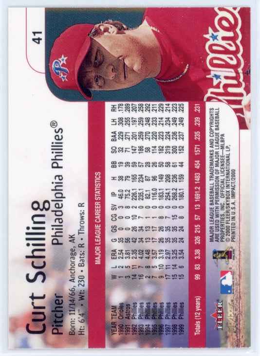 2000 Fleer Impact #41 Curt Schilling Card