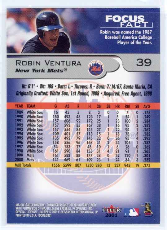 2001 Fleer Focus #39 Robin Ventura Card