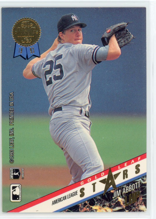 1993 The Leaf Set Gold All-Stars #R18 Jim Abbott/Tom Glavine Card