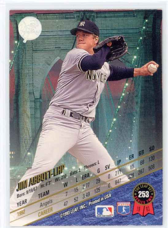1993 The Leaf Set #253 Jim Abbott Card