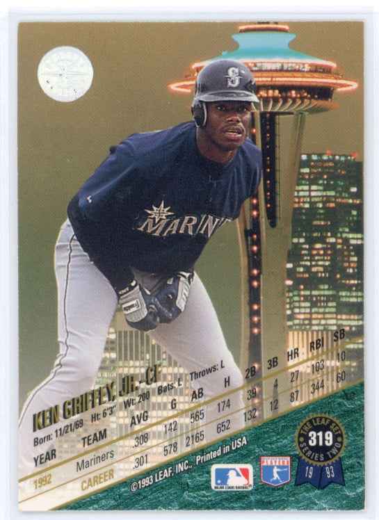 1993 The Leaf Set #319 Ken Griffey Jr Card