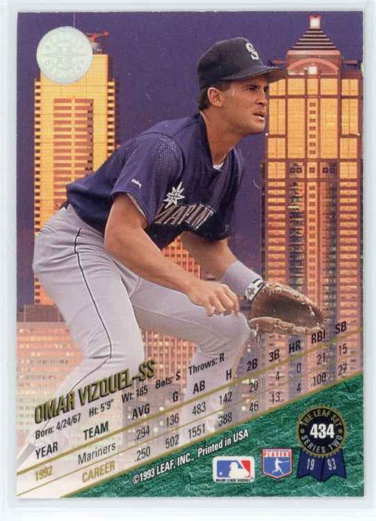 1993 The Leaf Set #434 Omar Vizquel Card