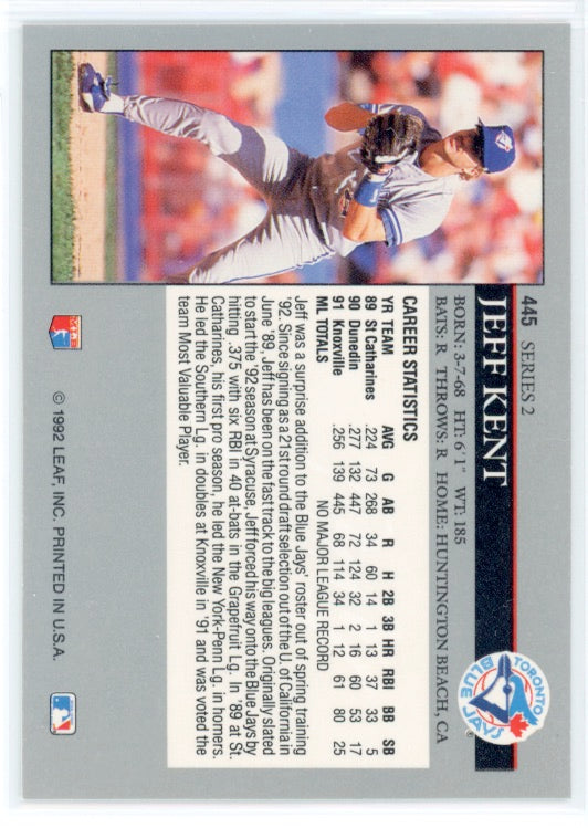 1992 Leaf #445 Jeff Kent RC Card