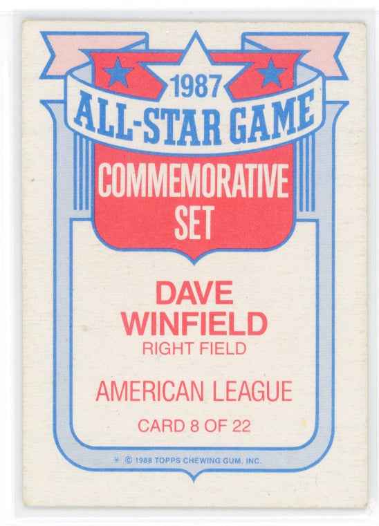 1988 Topps All-Stars #8 Dave Winfield Card