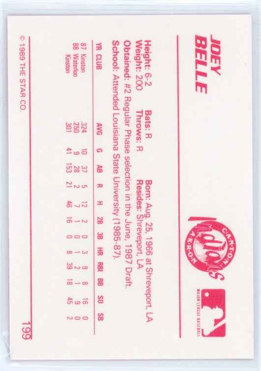 1989 Star #199 Joey Belle Card