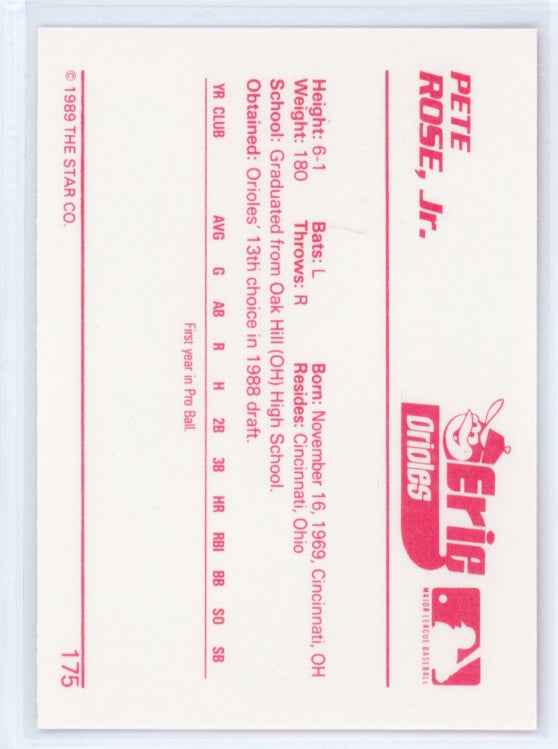 1989 Star #175 Pete Rose Jr Card
