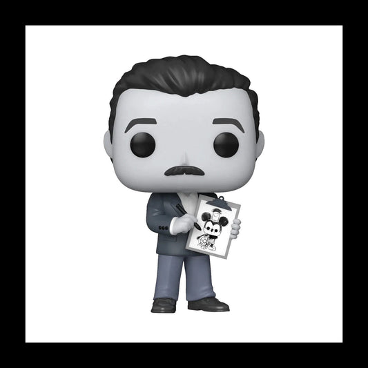 Funko Pop! Icons: Disney 100th - Walt Disney with Drawing Protected by an UltraPro SemiRigid Storage Case - front