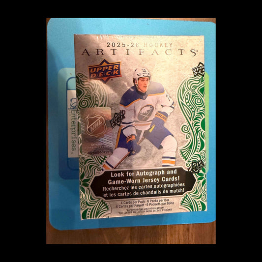 2025-26 Upper Deck Artifacts NHL Hockey Trading Cards Blaster Box - front