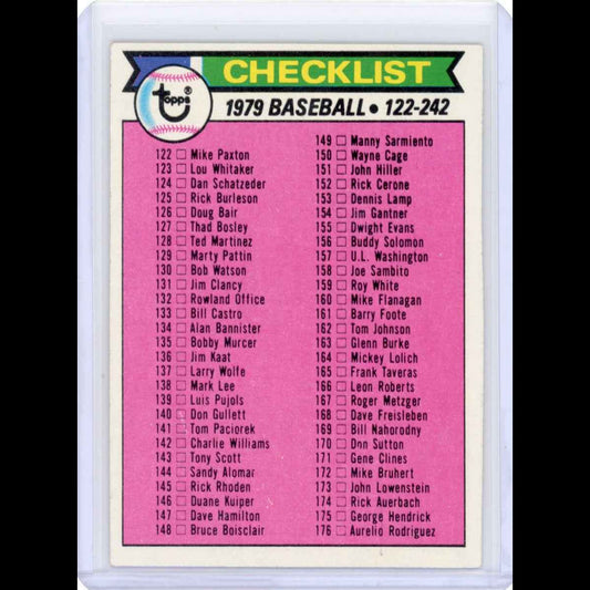 1979 Topps #241 122-242 Checklist Card - front