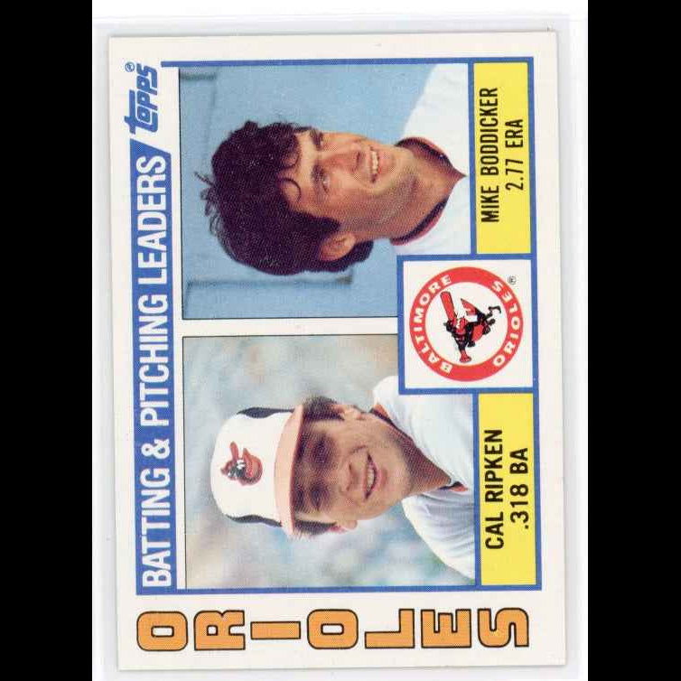 1984 Topps #426 Orioles Mike Boddicker/ Cal Ripken Jr Card - front