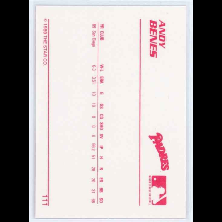 1989 Star #111 Andy Benes Card - back
