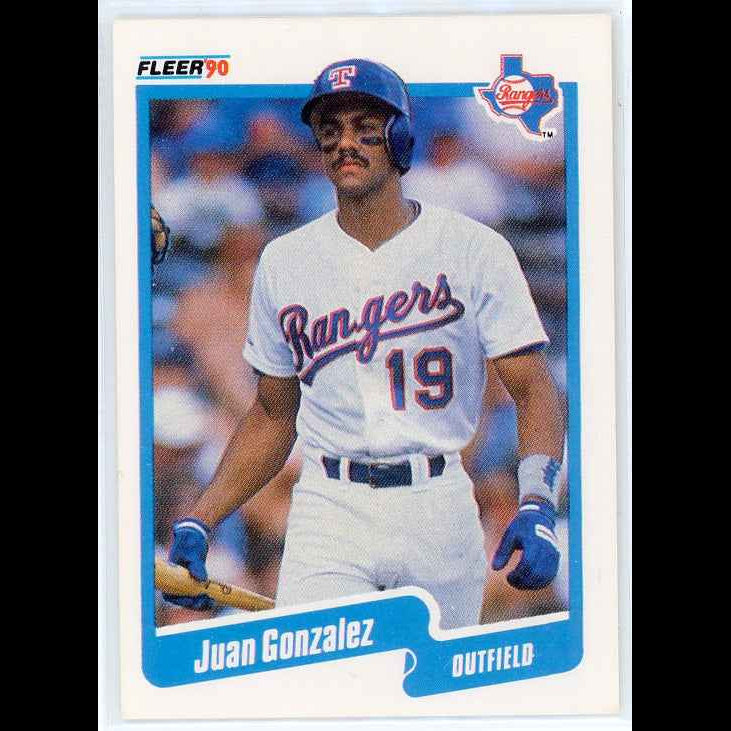 1990 Fleer #297 Juan Gonzalez RC Card - front