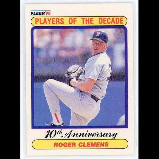 1990 Fleer #627 Roger Clemens Players of the Decade Card - front