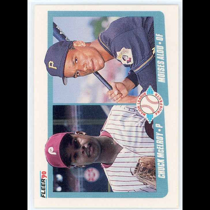 1990 Fleer #650 Moises Alou Chuck McElroy Major League Prospects Card - front