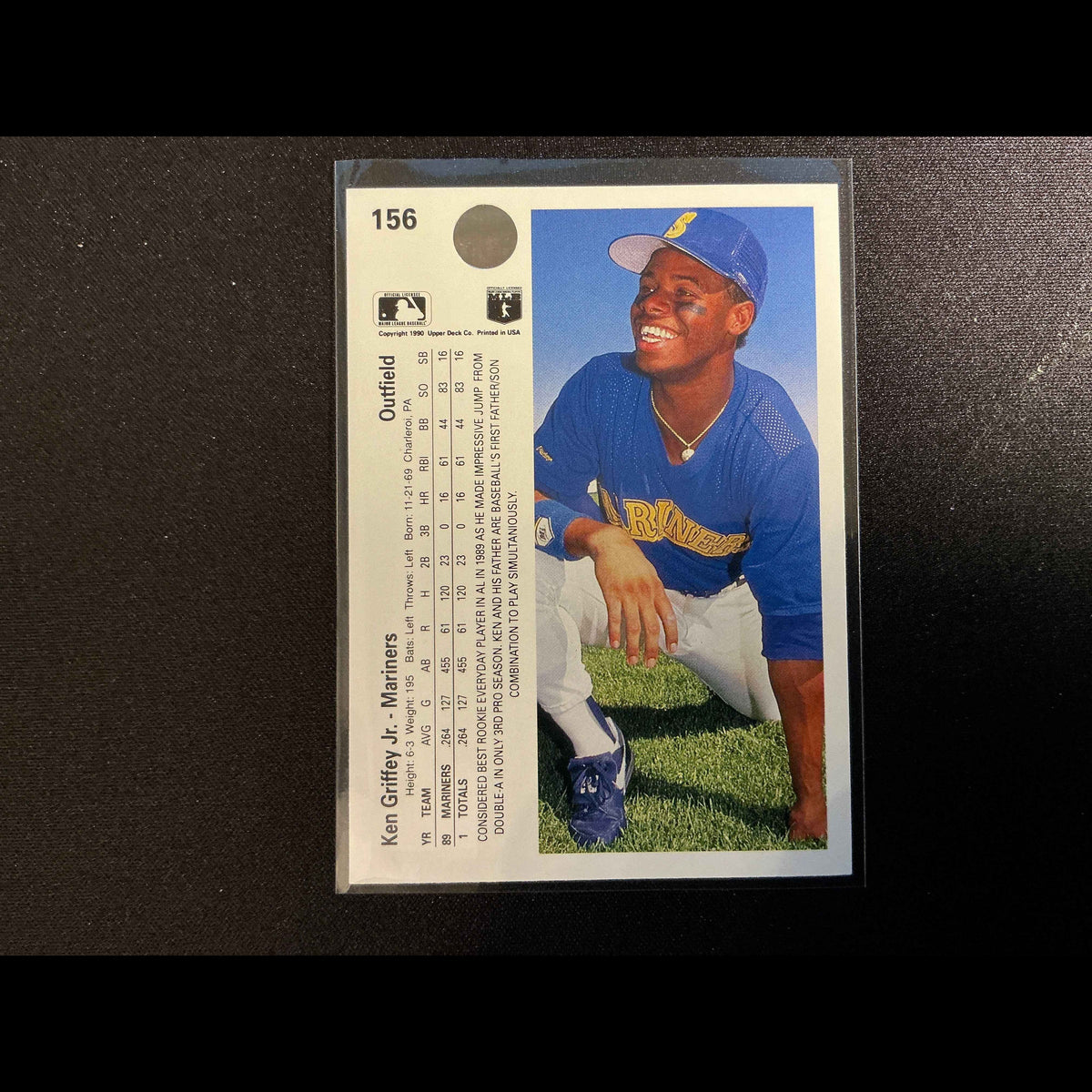 1990 Upper Deck #156 Ken Griffey, Jr Card - back