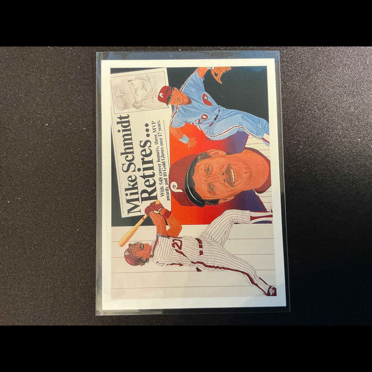 1990 Upper Deck #20 Mike Schmidt Retires Card - front